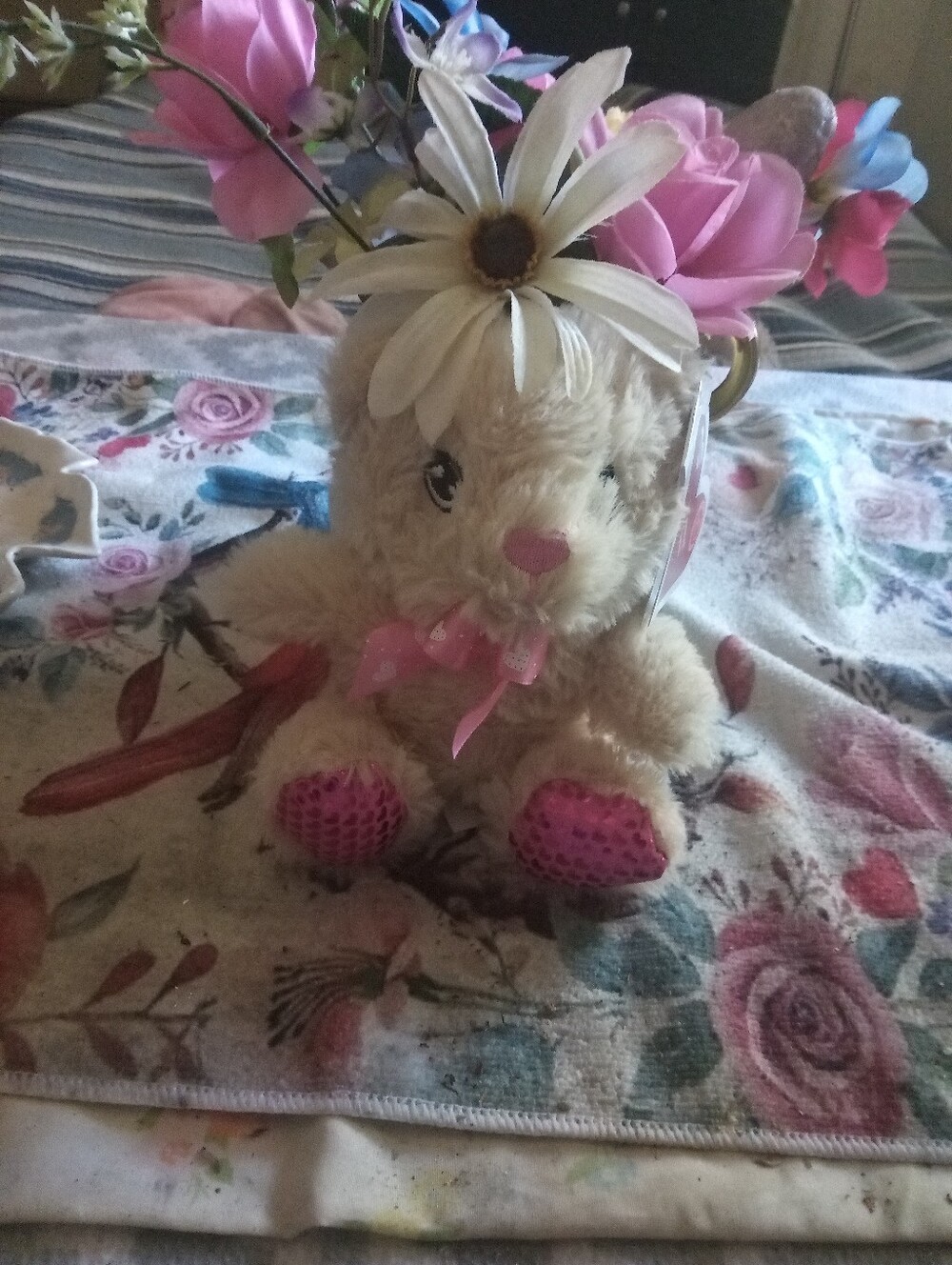 💐 New With Tags Plush Bear With Pink Accents Cute Accessory